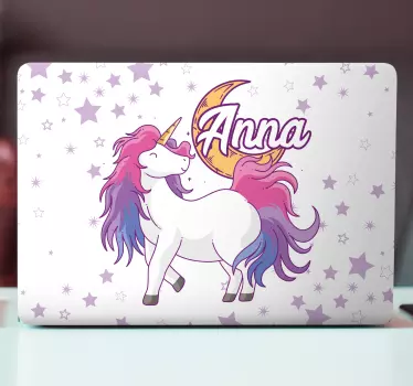 Naklejka na laptopa jednorożec ze gwiazdami - TenStickers