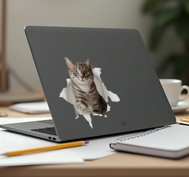 Naklejka na laptopa kot 3d - TenStickers