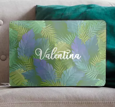 Naklejka na laptopa niestandardowy wzór liścia - TenStickers