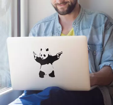 Naklejka na laptopa - Panda Banksy - TenStickers