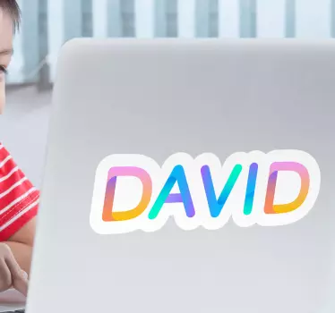 Naklejka na laptopa spersonalizowany kolorowy tekst - TenStickers