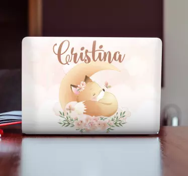 Naklejka na laptopa uroczy lis relaksujący - TenStickers