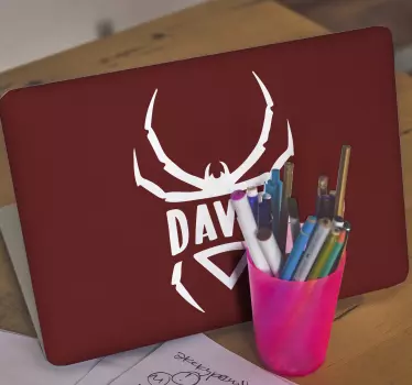 Naklejka na laptopa z personalizowanym emblematem pająka - TenStickers