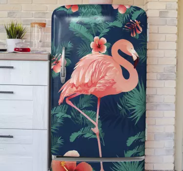 Okleina na lodówkę duży flaming - TenStickers