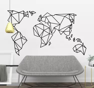 Naklejka na mapę świata origami - TenStickers
