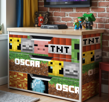 Okleina na meble geometryczny wzór do gier - TenStickers