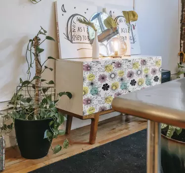 Naklejka na meble kwitnące kwiaty - TenStickers