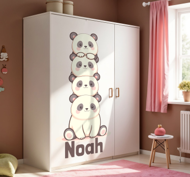 Naklejka na meble małe pandy - TenStickers