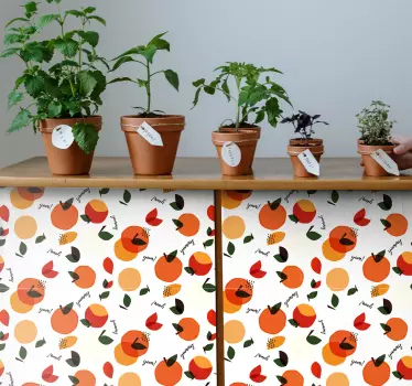 Naklejka na meble Pomarańcze z łodygą - TenStickers