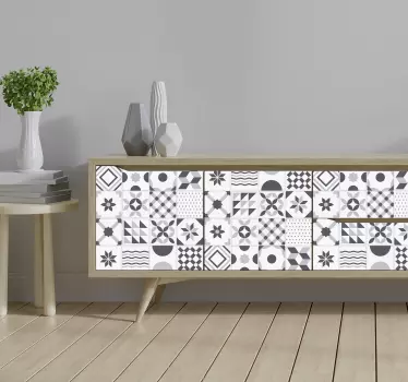 Naklejka na meble w stylu vintage płytki - TenStickers