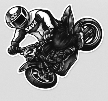Naklejka na motor czarny spray jeźdźca - TenStickers