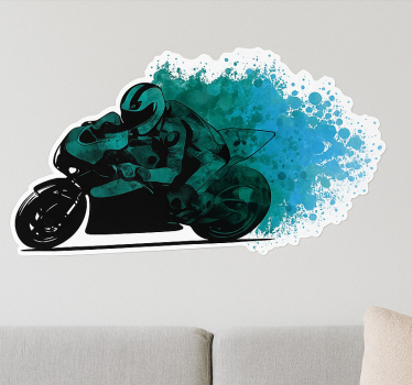 Naklejka na motor niebieski splash rider - TenStickers