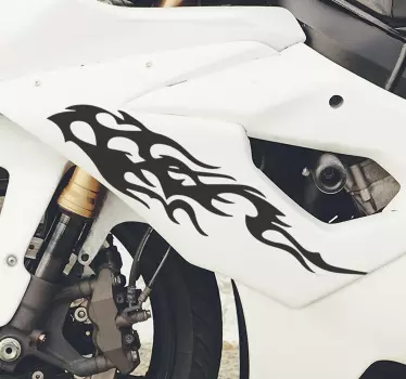 Naklejka na motocykl z ognistymi płomieniami - TenStickers