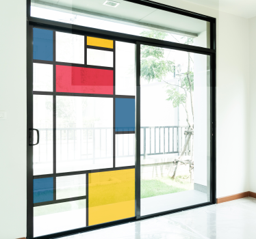 Naklejka na szybę abstrakcjonizm Piet Mondrian - TenStickers