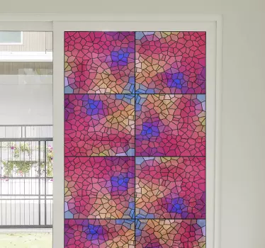 Naklejka na okno Geometryczny wielokolorowy wzór na szkło - TenStickers