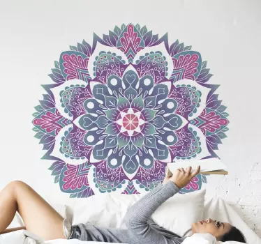 Naklejka na okno Kolorowa mandala dekoracyjna - TenStickers