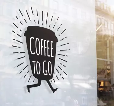 Naklejka na witrynę sklepową kompozycja coffee to go - TenStickers
