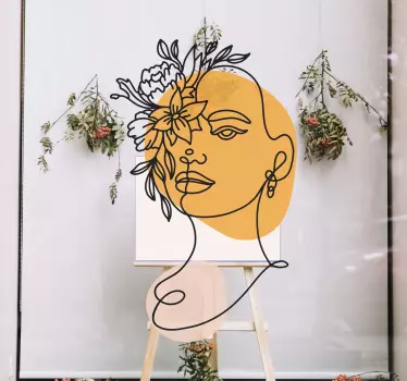 Naklejka na okno Minimalistyczny portret kobiety - TenStickers
