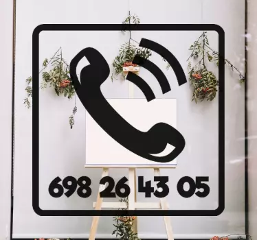 Naklejka na witrynę sklepową spersonalizowana ikona telefonu - TenStickers