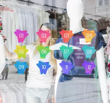 Naklejka na okno Stylowa strzałka punktory liczb - TenStickers