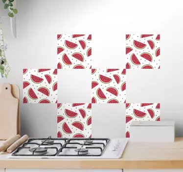 Naklejka na płytki Arbuz z pestkami - TenStickers
