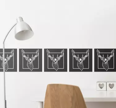 Naklejka na kafelki Głowa Jelenia  - TenStickers