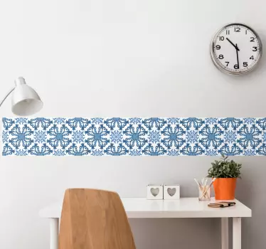 Naklejka na kafelki Kwiatowy wzór płytek - TenStickers