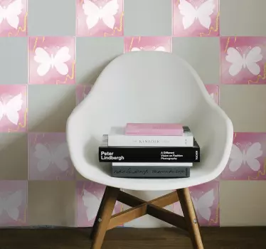 Naklejka na płytki Różowe motyle - TenStickers