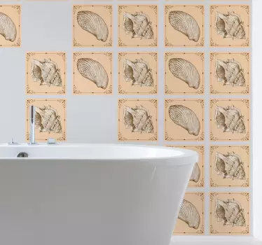 Naklejka na płytki Vintage muszle - TenStickers