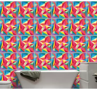 Naklejka na płytki łazienkowe wielokolorowy obraz - TenStickers