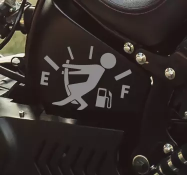 Naklejka na motocykl kończy się paliwo mężczyzna - TenStickers