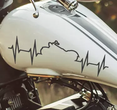 Naklejka na pojazd serce bijące w rytmie motor - TenStickers