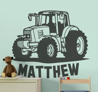 Naklejka na pojazd traktor z imieniem - TenStickers