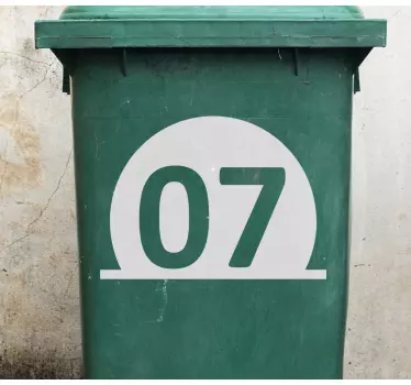 Naklejka na pojemnik z numeracją na śmieci - TenStickers