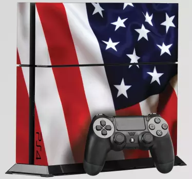 Naklejka na PS4 flaga USA - TenStickers