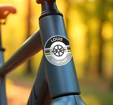 Naklejka na rower nazwa z paskami w kształcie koła - TenStickers