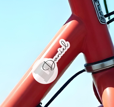 Naklejka na rower spersonalizowane imię z inicjałem - TenStickers