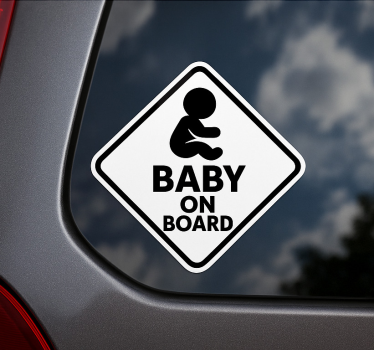 Naklejka na samochód dziecko w aucie czarno-biały projekt - TenStickers