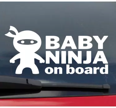 Naklejka na samochód dziecko w aucie ostrzeżenie ninja - TenStickers