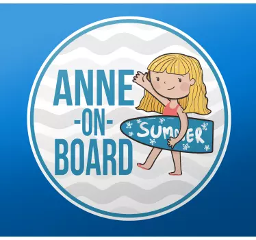 Naklejka na samochód dziecko w aucie przygoda na fali - TenStickers
