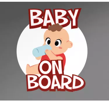 Naklejka na samochód dziecko w aucie urocze dziecko pije - TenStickers