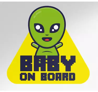 Naklejka na samochód dziecko w aucie uroczy kosmita - TenStickers