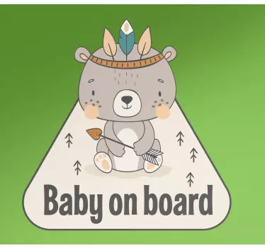 Naklejka na samochód dziecko w aucie uroczy miś - TenStickers