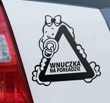 Naklejka na samochód dziecko w aucie wnuczka na pokładzie - TenStickers