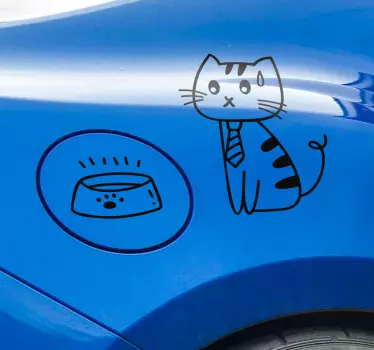 Naklejka na samochód głodny kotek - TenStickers