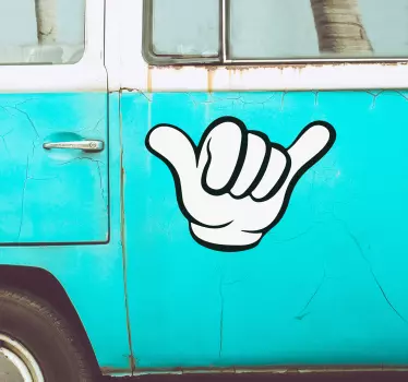 Oklejanie samochodów Ilustracja zabawny gest - TenStickers