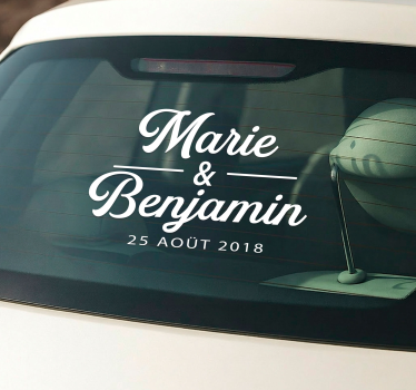 Naklejka na samochód imiona na wesele - TenStickers