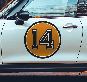 Naklejka na samochód numer sportowy retro - TenStickers