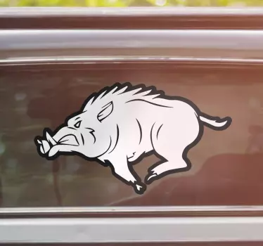 Naklejka na samochód pędzący dzik - TenStickers