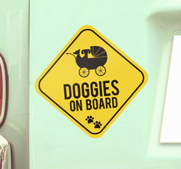 Naklejka na auto dziecko na pokładzie Pies na pokładzie - TenStickers